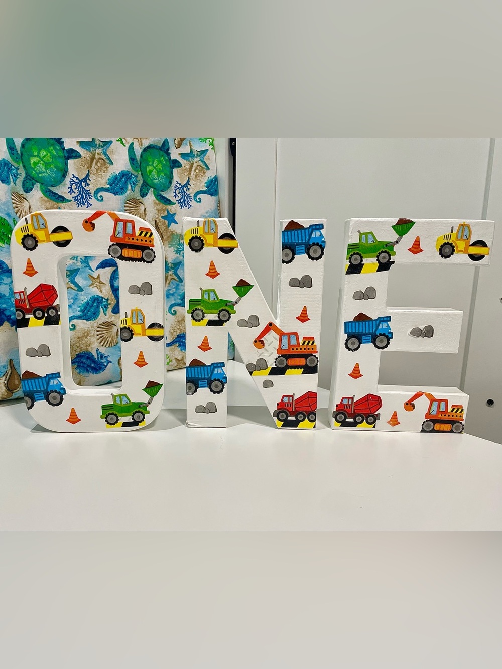 “I Dig Being One", "Little Builder" ONE Birthday Letters, Party Decor, 1st Bday